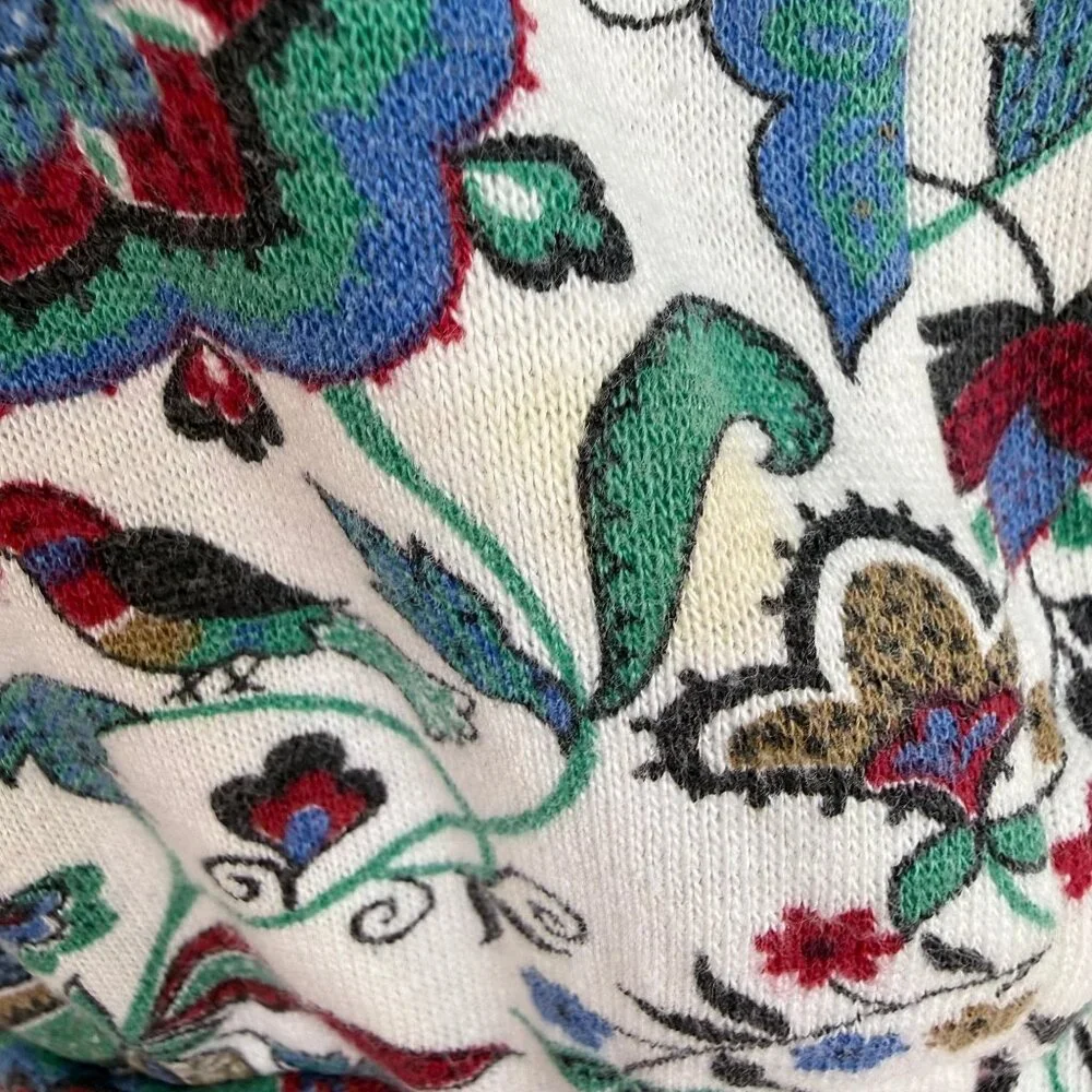Vintage 1960s Girls’ Floral Print Sweatshirt, Half Zip, Karinda of California 8